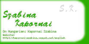 szabina kapornai business card